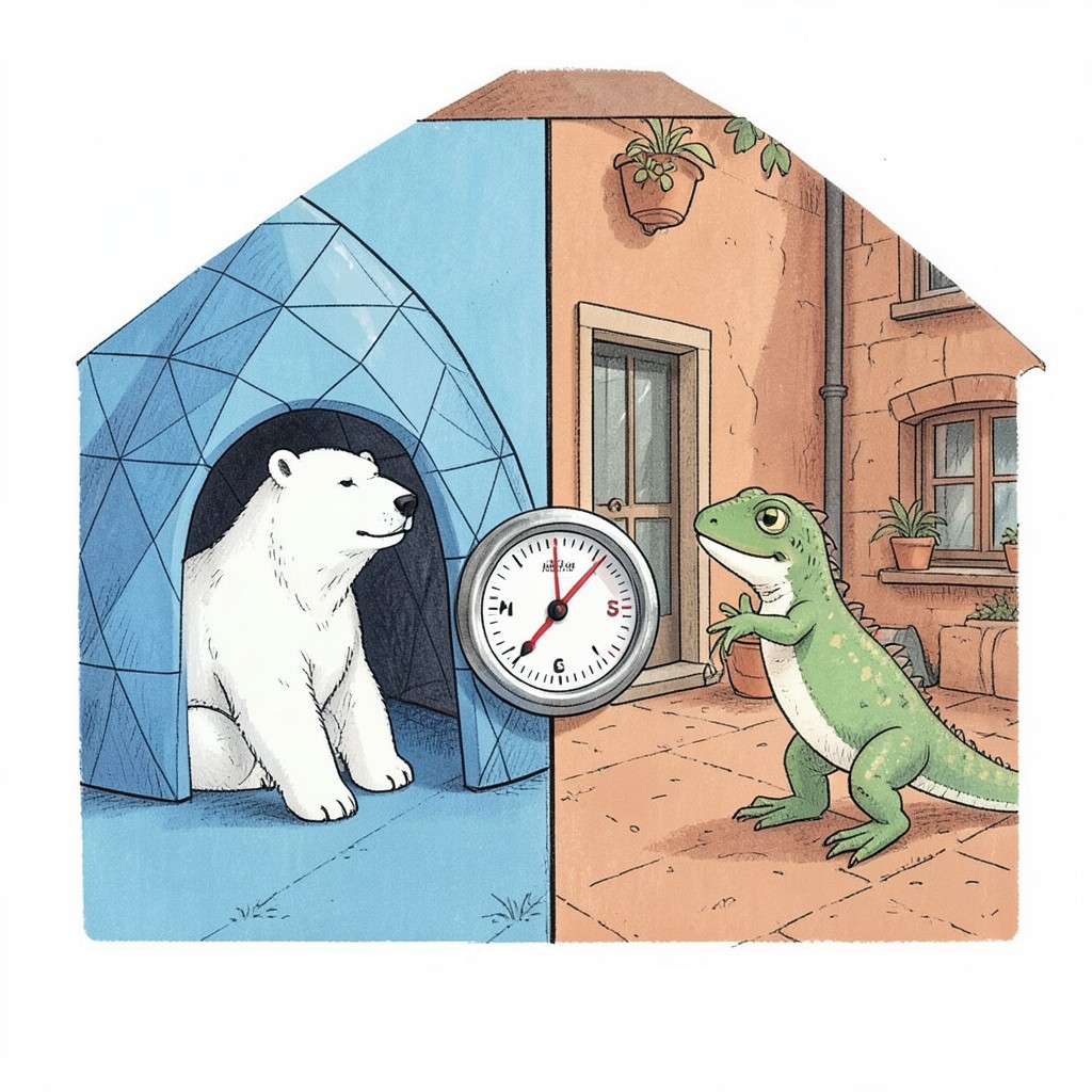 Whimsical editorial illustration for Air Conditioning in the home