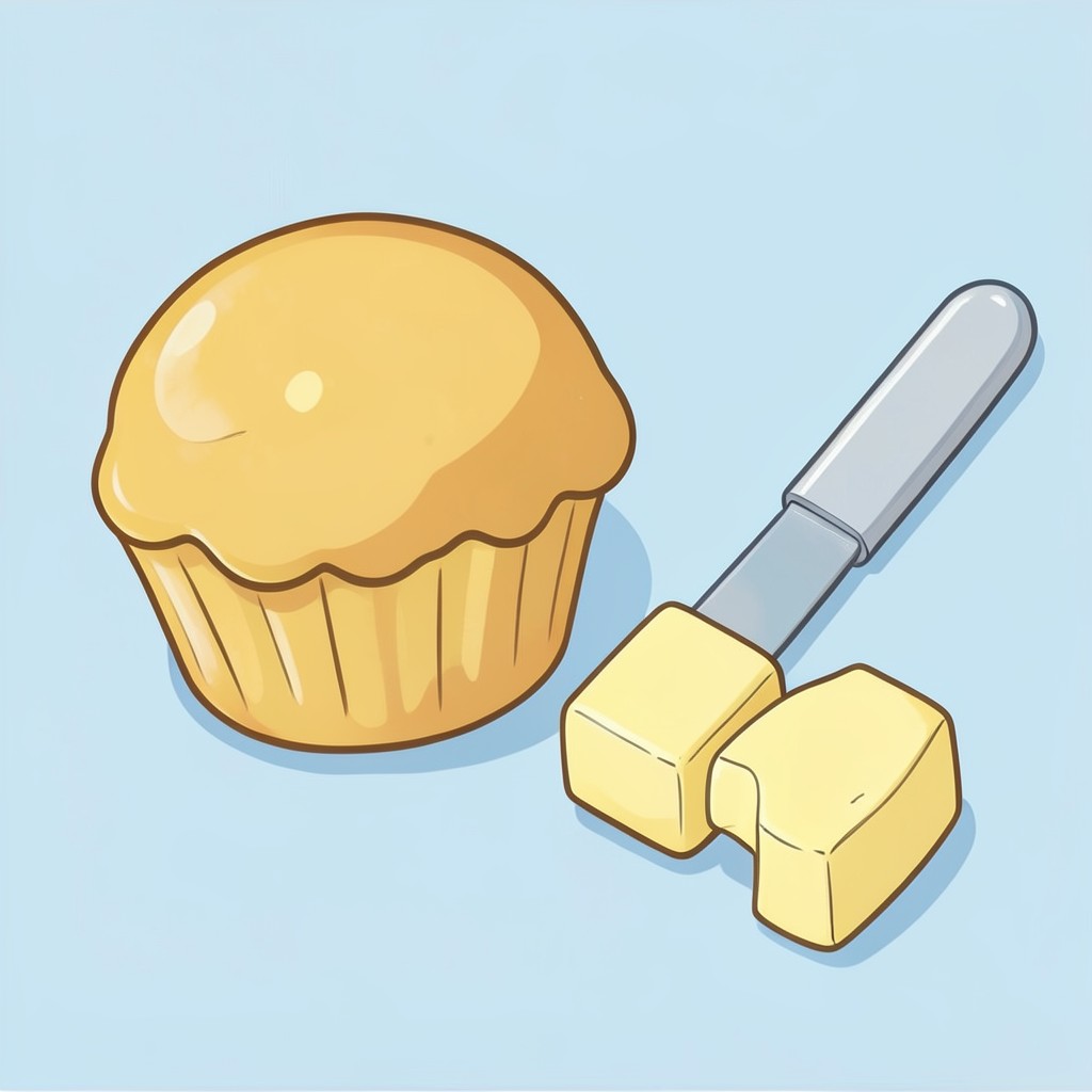 Whimsical editorial illustration for Assign someone to butter your muffin