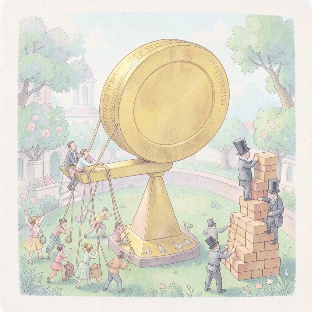 Whimsical editorial illustration for Billionaire Wealth Tax