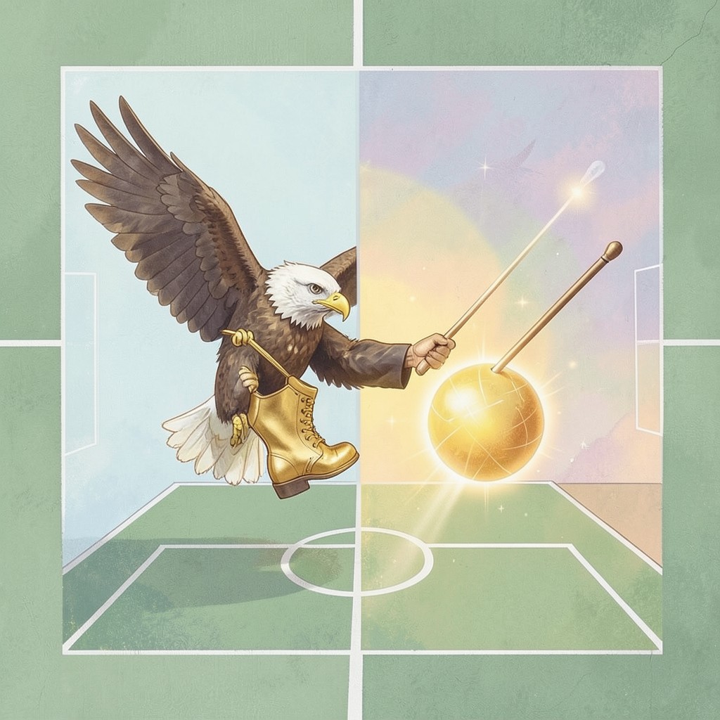 Whimsical editorial illustration for Cristiano Ronaldo is the GOAT