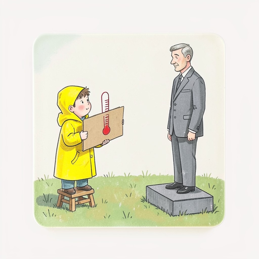 Whimsical editorial illustration for Greta Thunberg