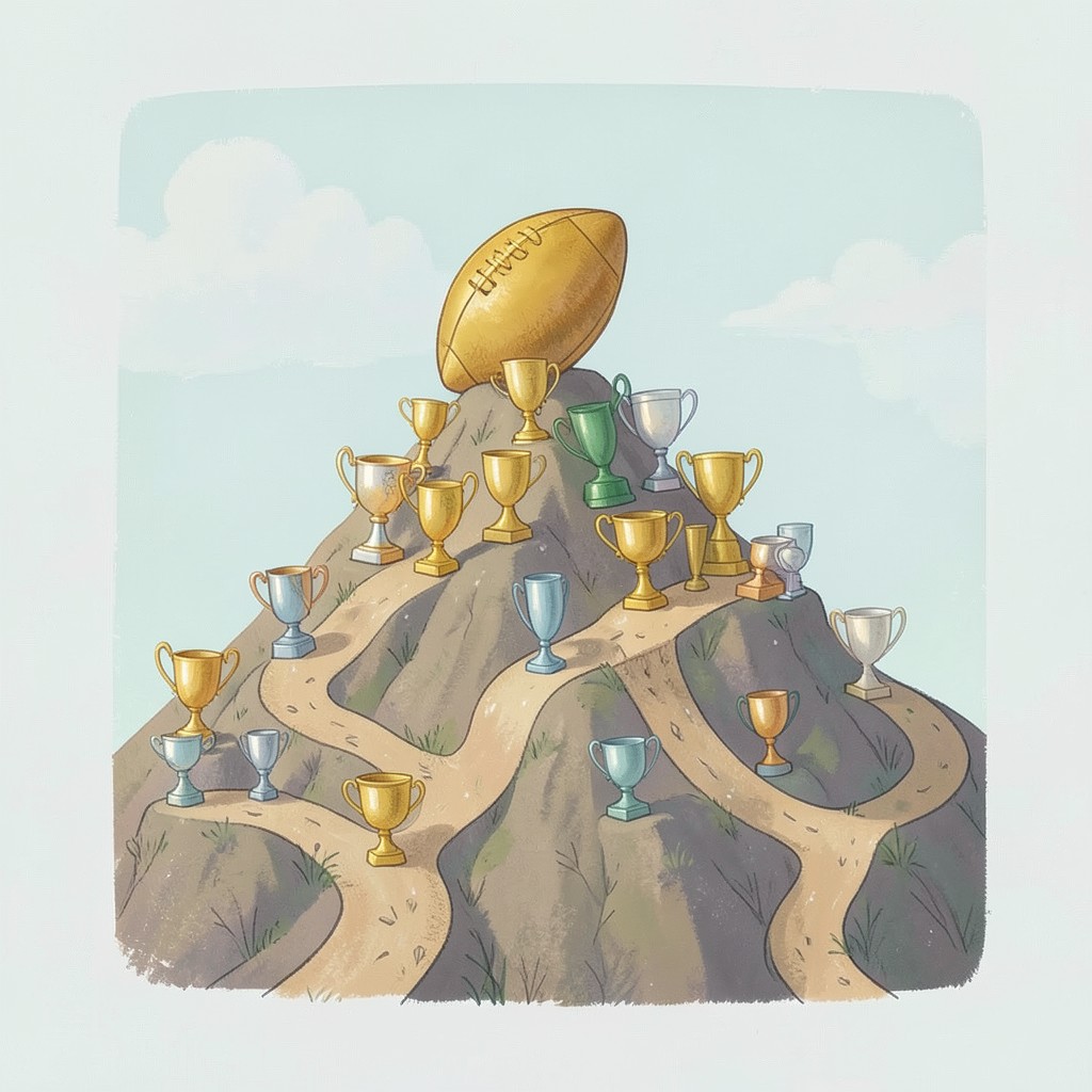 Whimsical editorial illustration for Lionel Messi is the GOAT