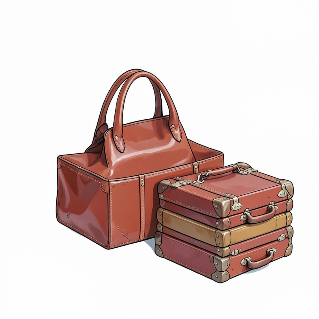 Whimsical editorial illustration for Louis Vuitton Products