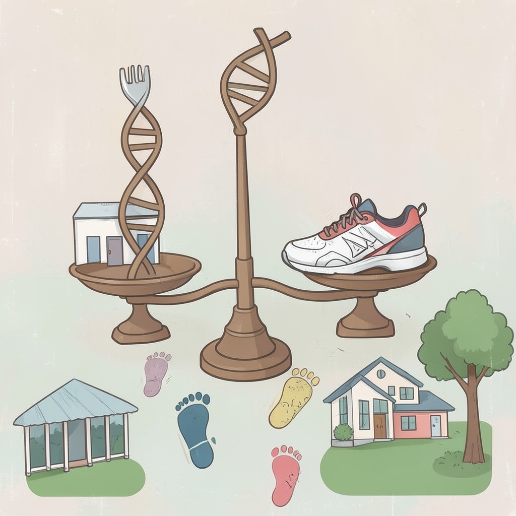 Whimsical editorial illustration for Obesity is a personal choice, not a disease