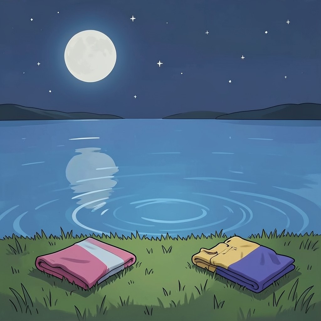 Whimsical editorial illustration for Skinny dipping
