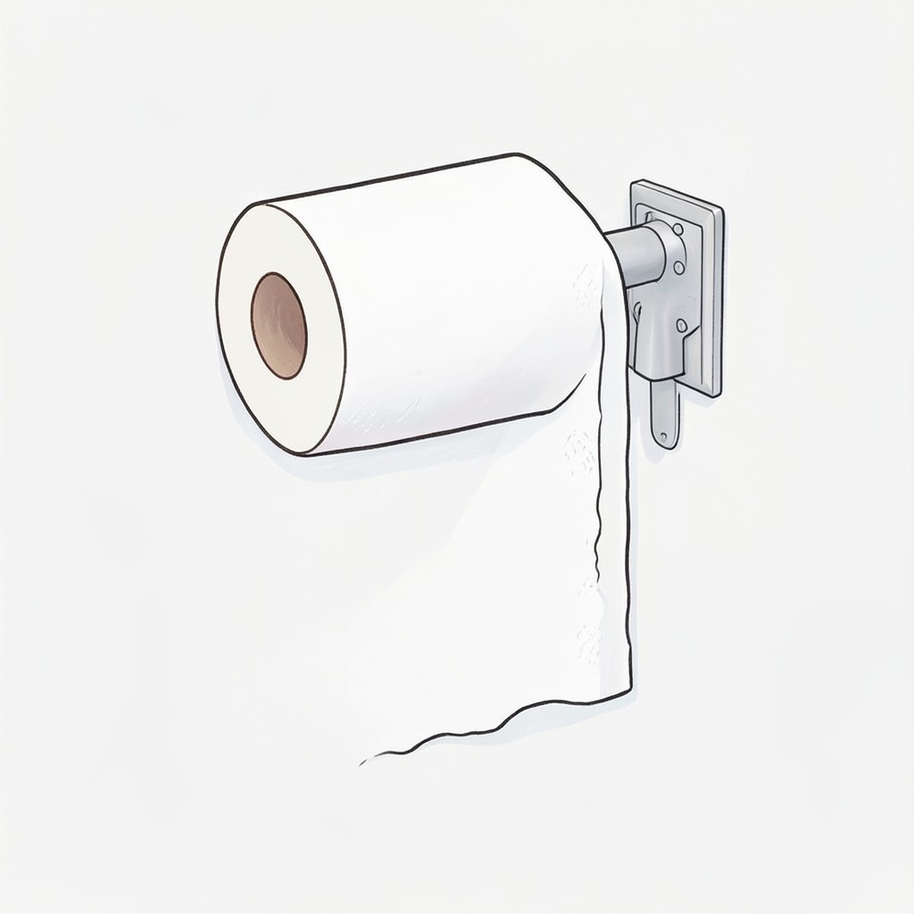Whimsical editorial illustration for Toilet paper over