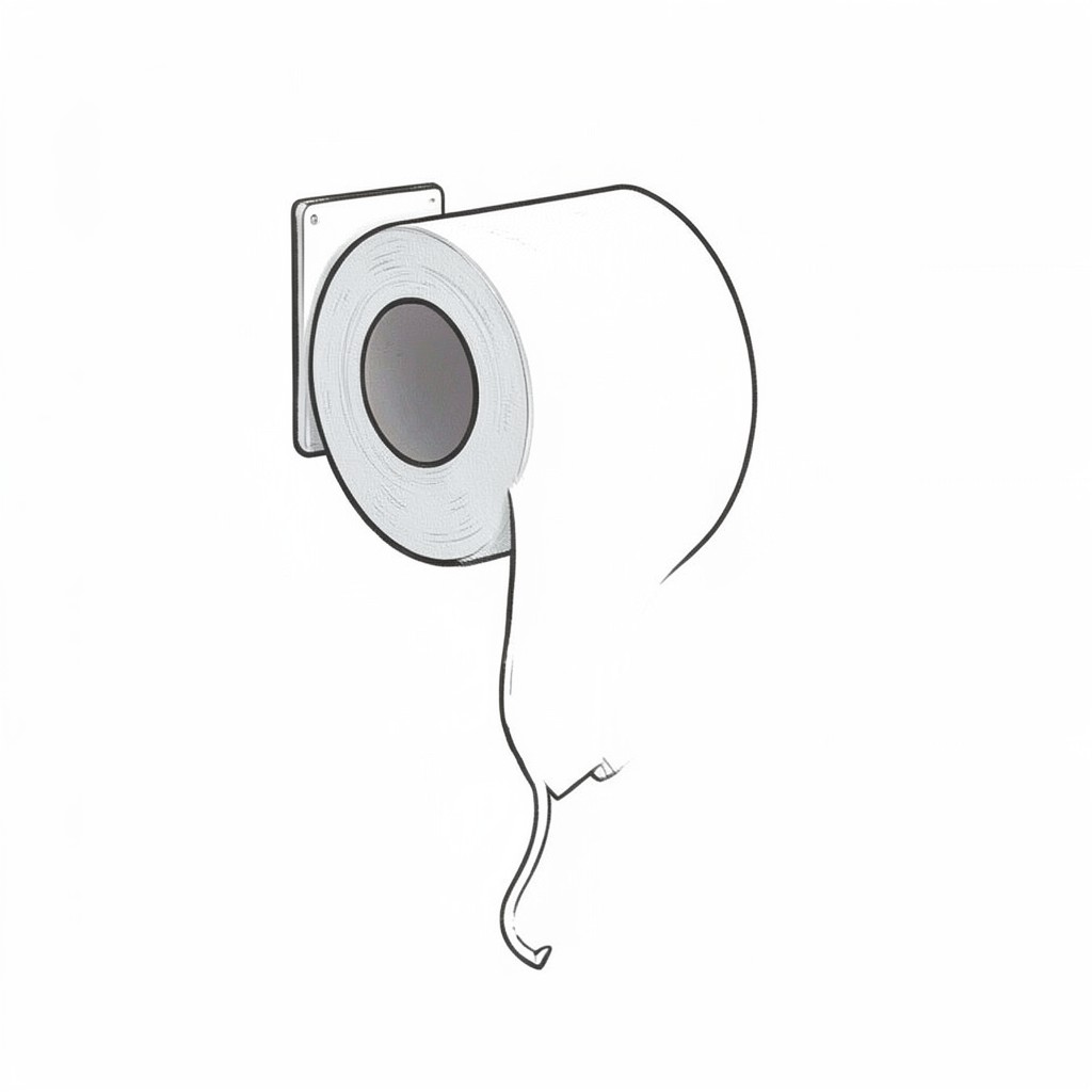 Whimsical editorial illustration for Toilet paper under